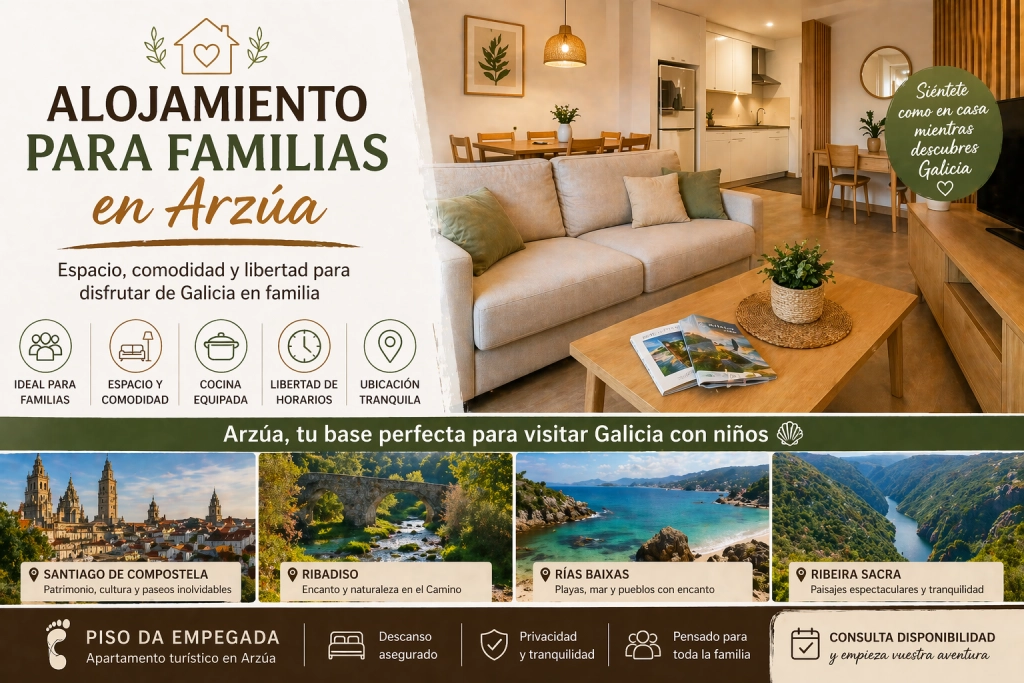 Alojamiento para familias en Arzúa en apartamento turístico Alojamiento para familias en Arzúa